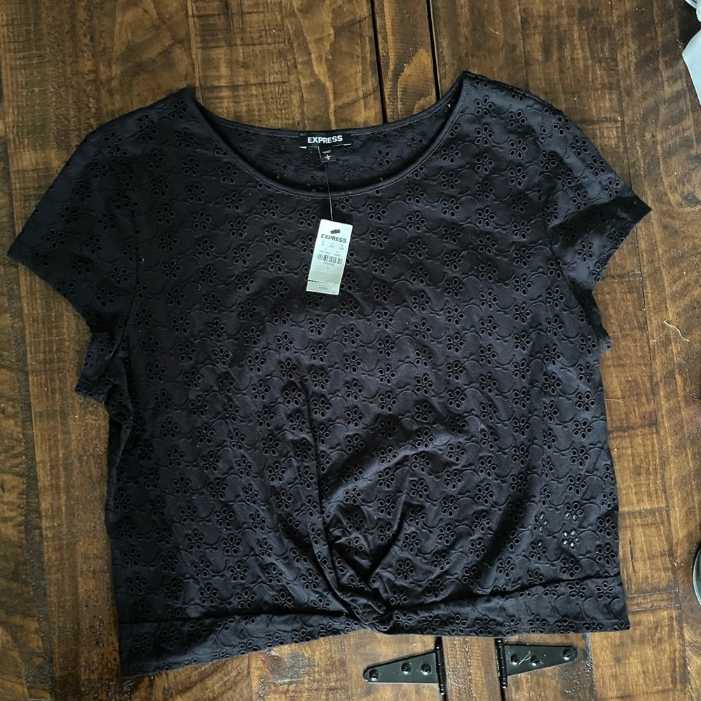 NWT Express Black Short Sleeve Blouse